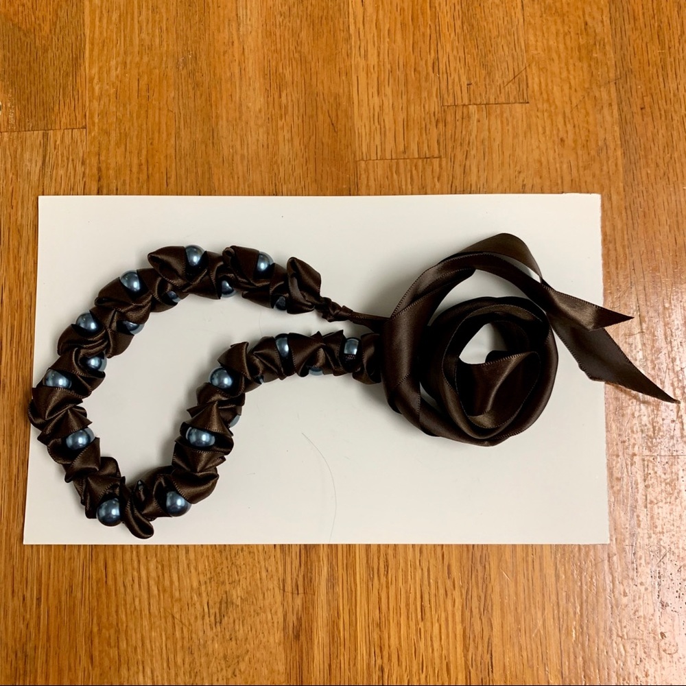 EUC Beaded Ribbon Necklace